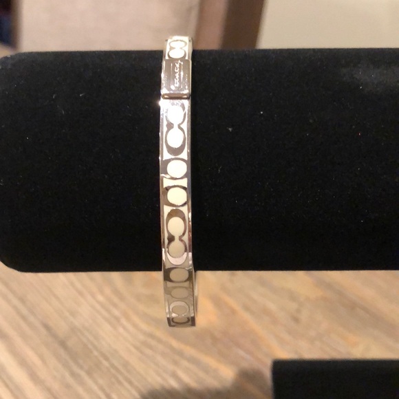 Coach Jewelry - Coach white and silver bangle
